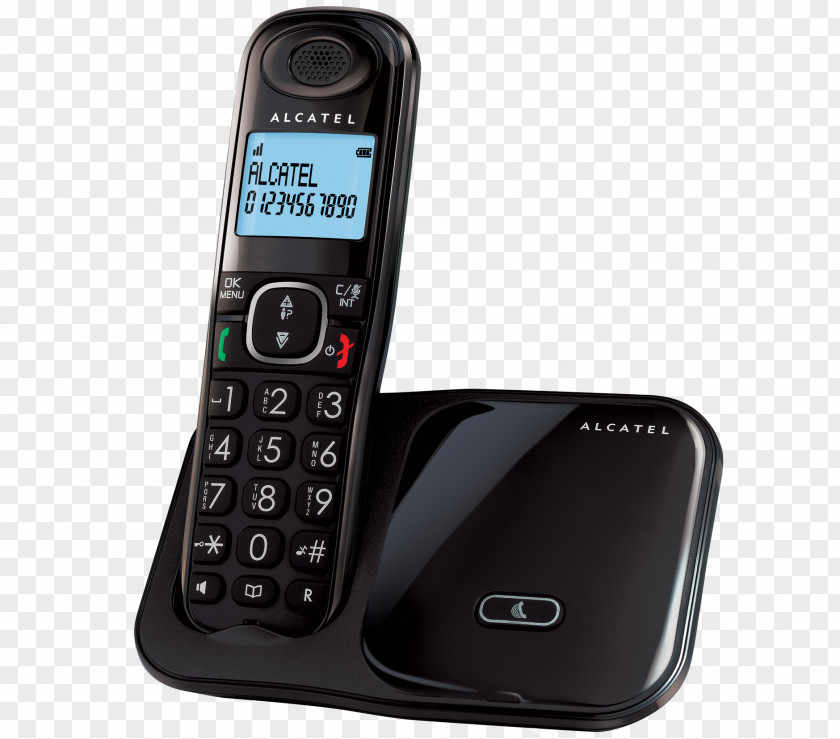 Retro Phone Cordless Telephone Alcatel Mobile Home & Business Phones ATLINKS XL280 PNG