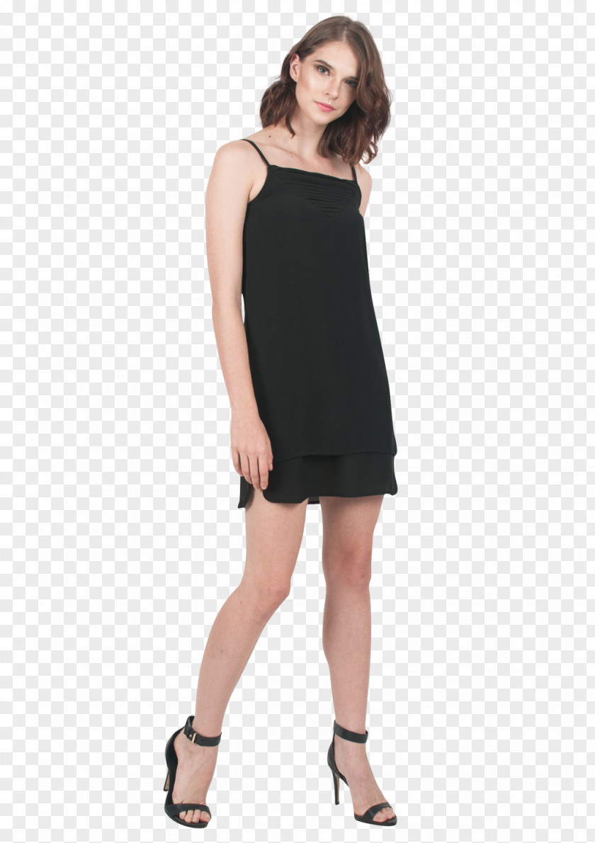 Dress Little Black Shoulder Sleeve M PNG