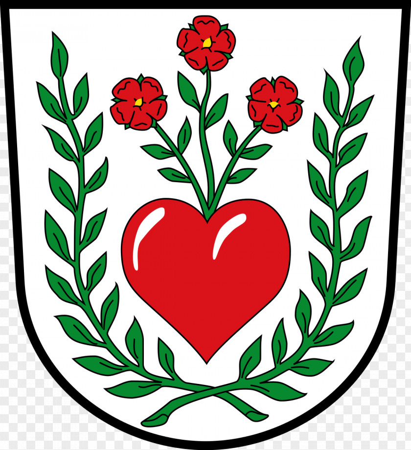 Saalburgebersdorf Frohnlach Coat Of Arms Floral Design Cuore Rose PNG