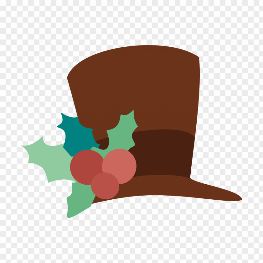 Cartoon Painted Christmas Hat Bowler Clip Art PNG