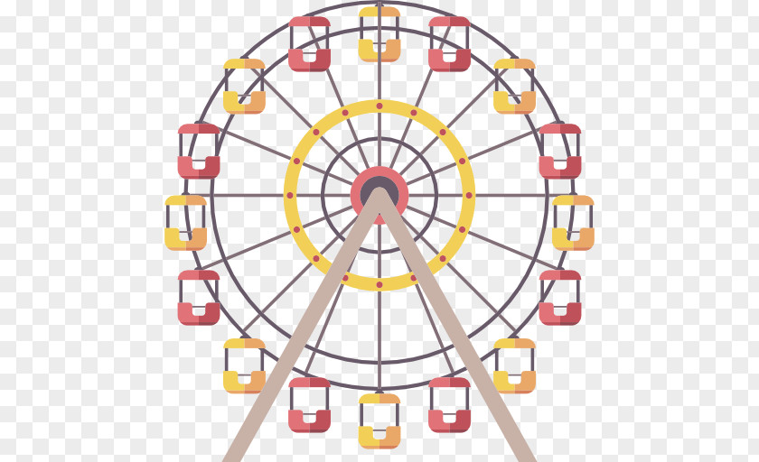 Cartoon Theme Park Ferris Wheel PNG