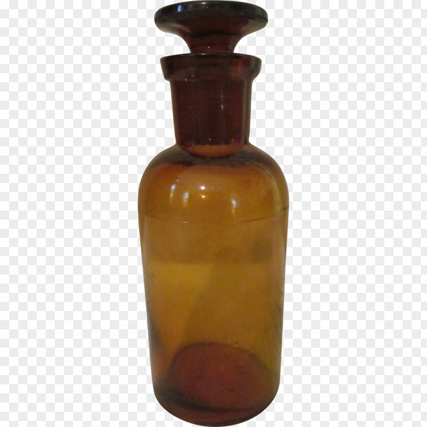 Pharmacie Glass Bottle Vase Caramel Color PNG