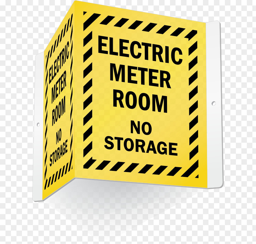 Electric Meter Electrical Room Electricity Label Sign PNG