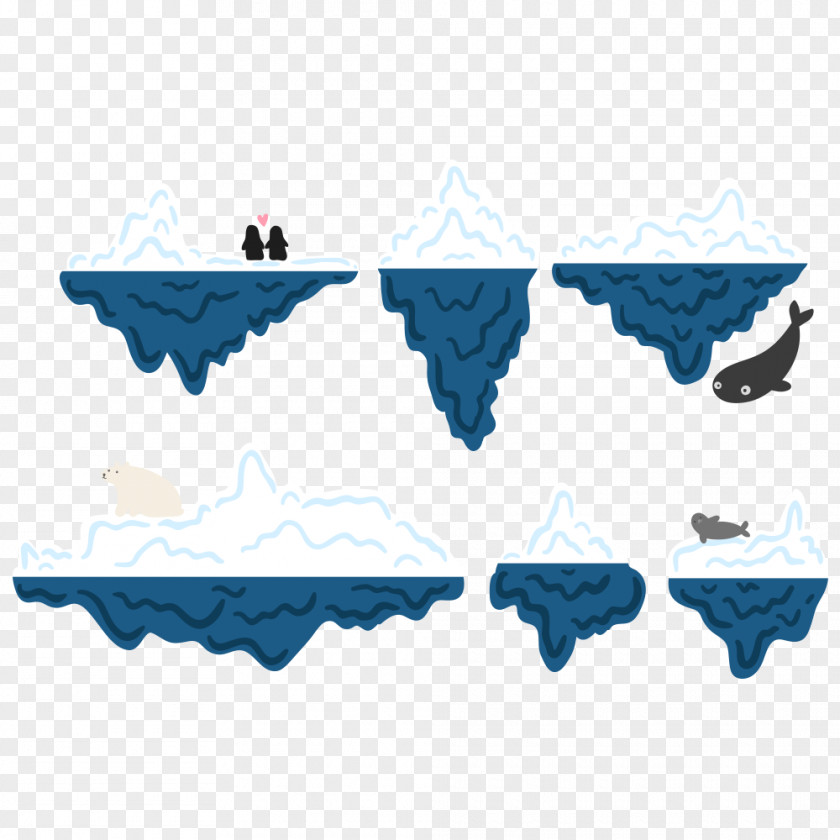 Iceberg Penguin Arctic Ocean PNG