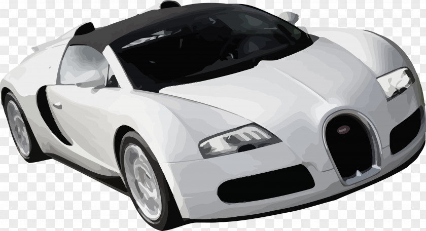 Silver Roadster Sports Car Bugatti Veyron Automobiles Luxury Vehicle PNG