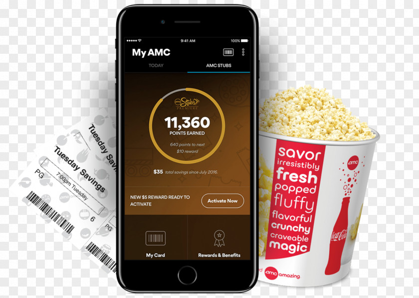 Smartphone Popcorn AMC Theatres Cinema PNG