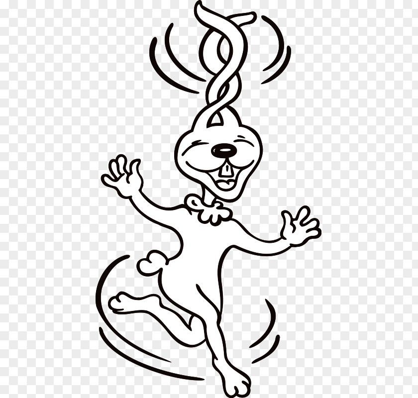 Super Cute Bunny Lines Black And White Rabbit Clip Art PNG
