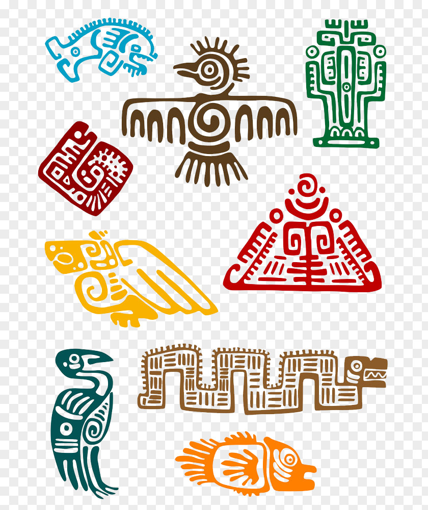 Swallows Fish Animal Sign Maya Civilization Symbol Aztec Ornament PNG