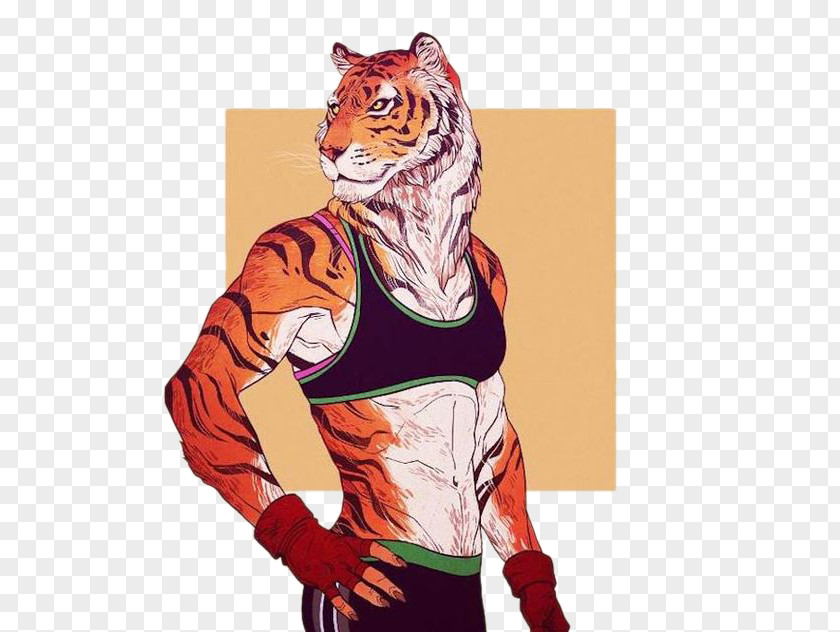 Tiger Anthropomorphism Art Furry Fandom Illustration PNG