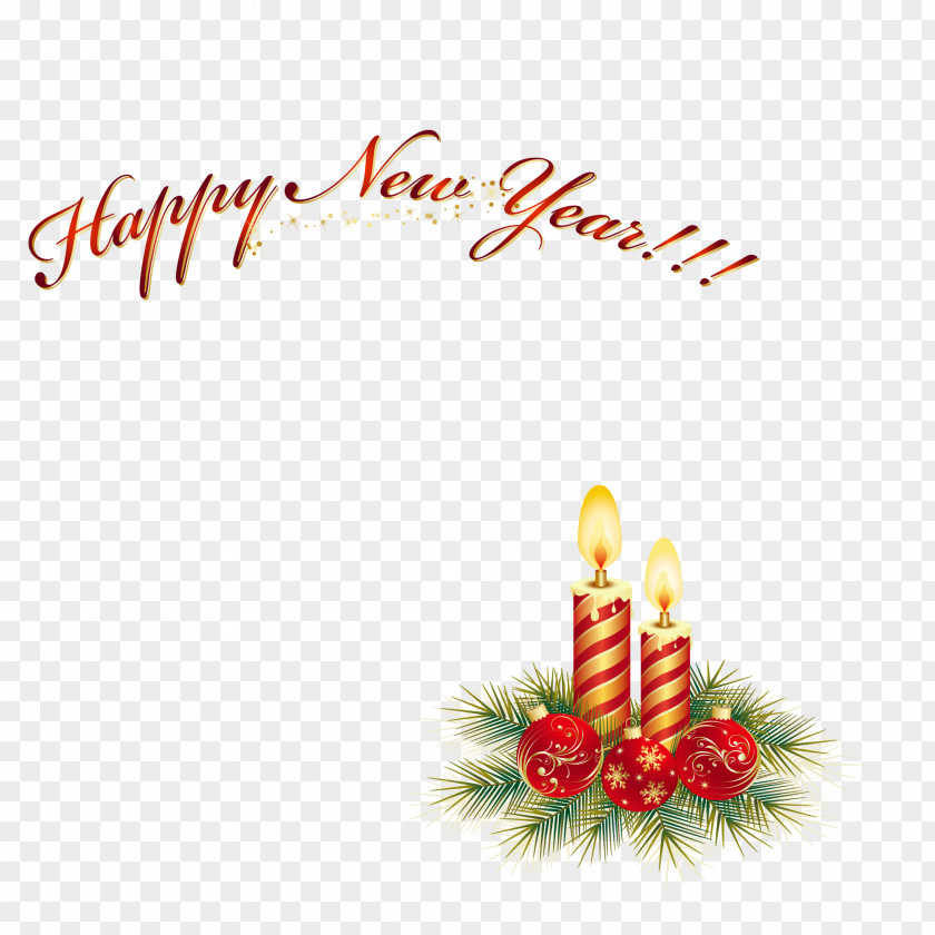 Happy New Year Candles Christmas Ornament Candle PNG