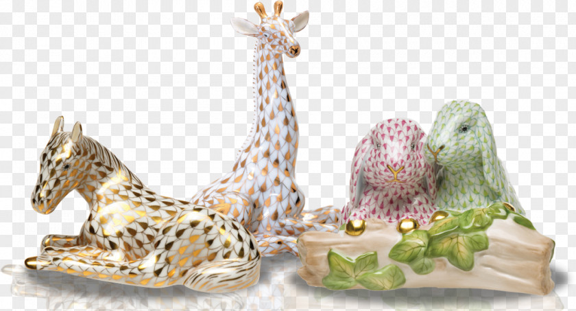 Giraffe Herend Bunny Figurine Porcelain Manufactory PNG