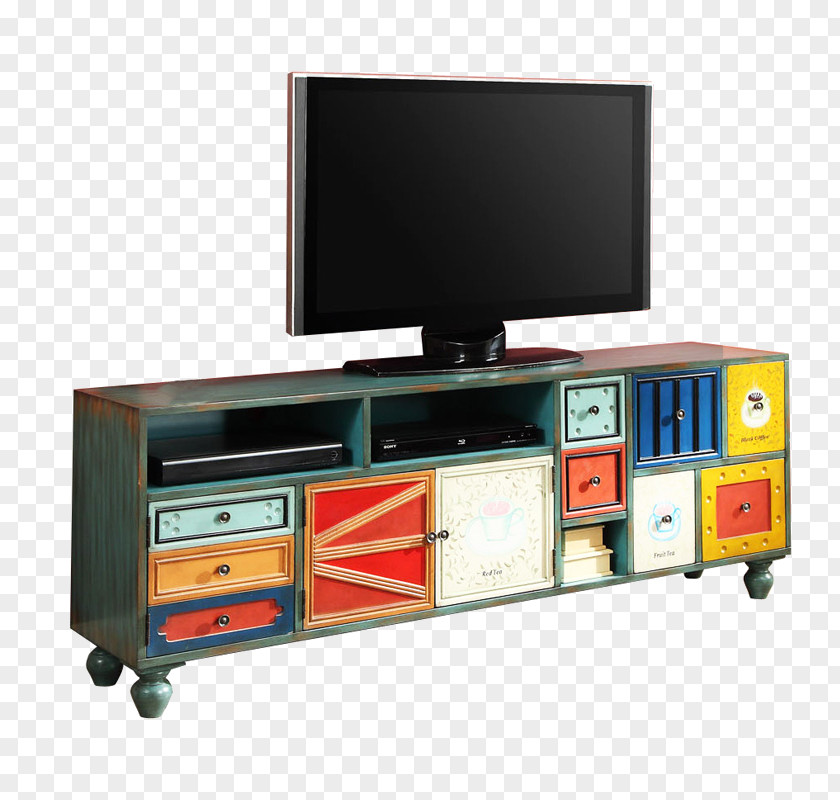 Colorful Wooden TV Cabinet To Do The Old Board Television Cabinetry PNG