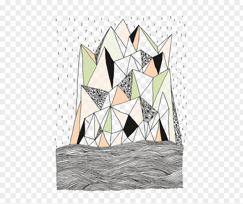 Geometric Iceberg Triangle Geometry Illustration PNG