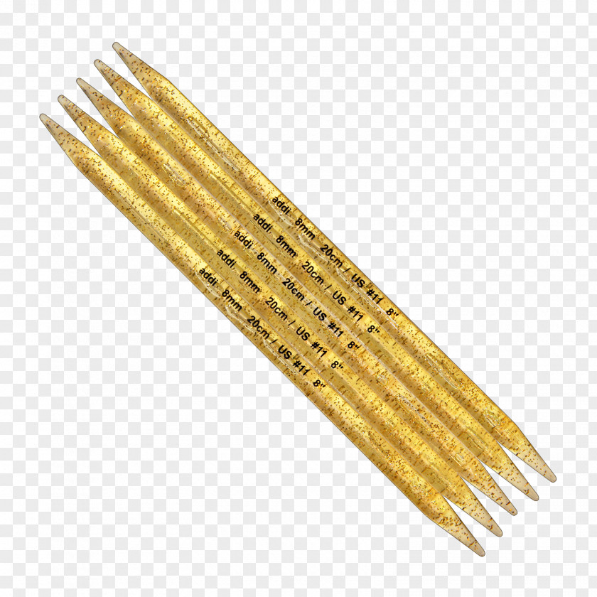 Gold Sparkles Knitting Needle Hand-Sewing Needles Nadelspiel Plastic PNG