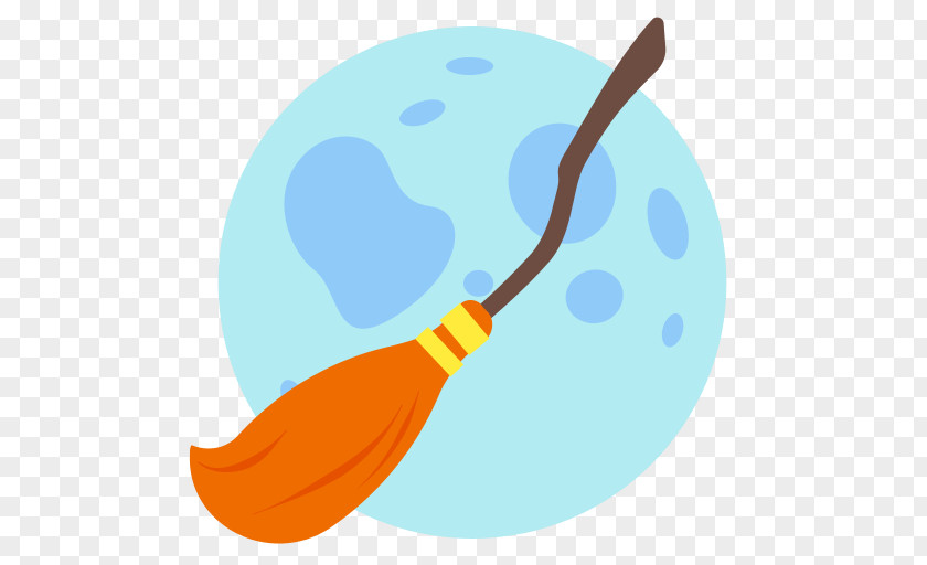 Halloween Moon Broom PNG