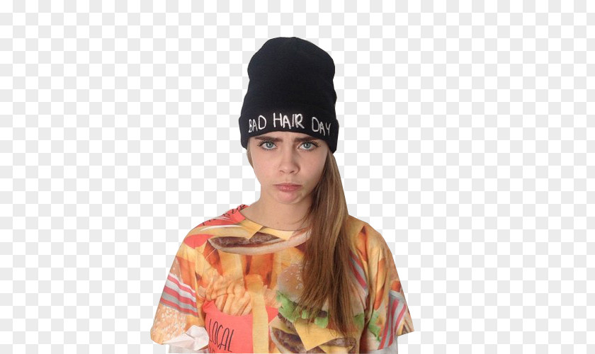 Cara Delevingne Bad Hair Day Beanie Fashion Hairstyle PNG