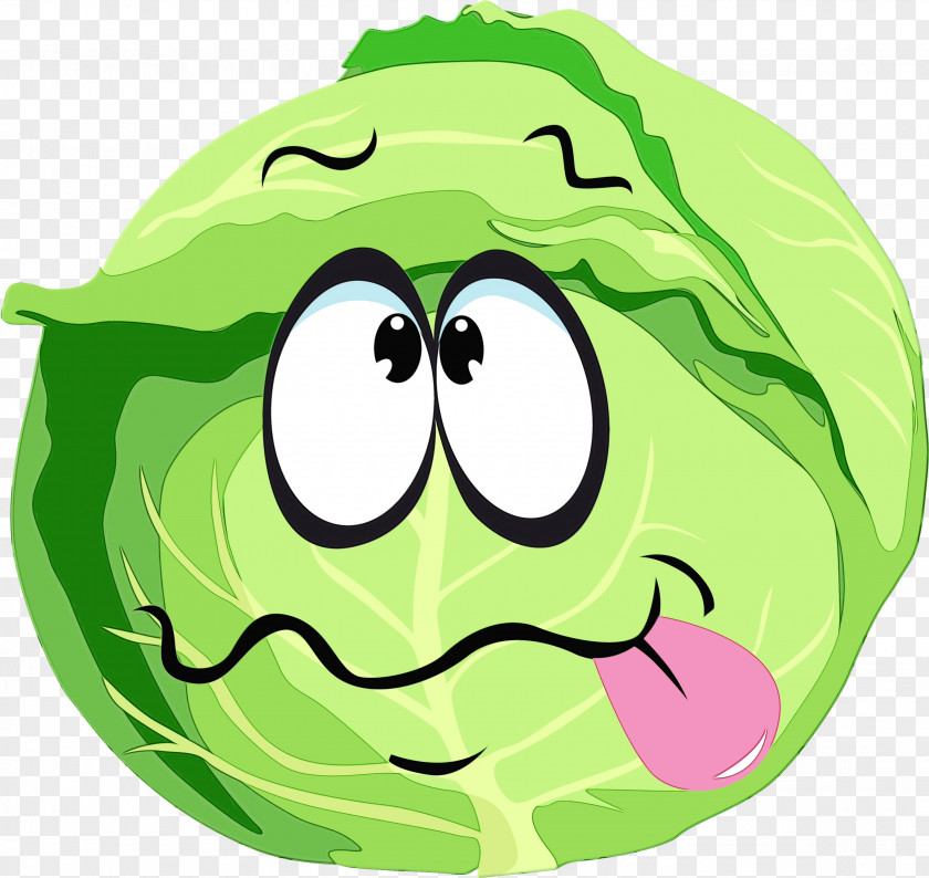 Food Smile Green Cartoon Vegetable Bell Pepper Cabbage PNG