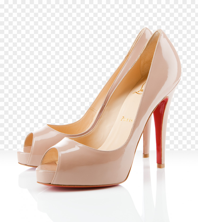 Louboutin Court Shoe Peep-toe Patent Leather High-heeled Footwear PNG