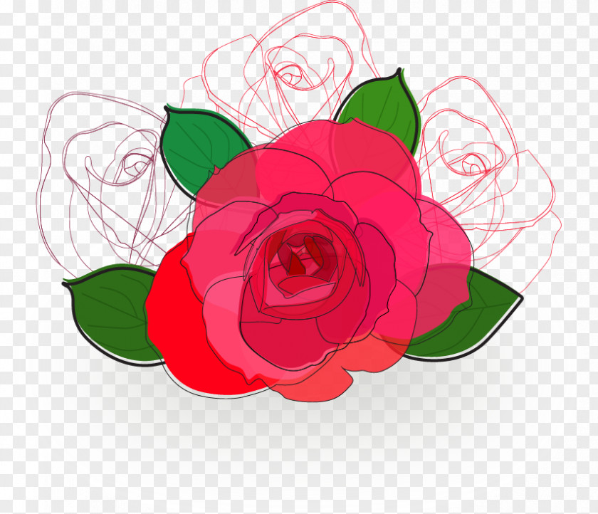 Rainbow Red Rose Beach Flower Euclidean Vector PNG