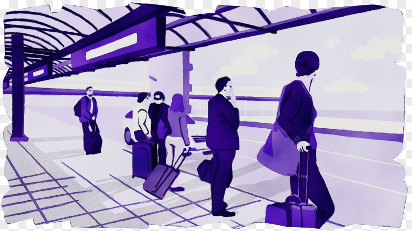 Baggage Airliner Purple Violet Passenger Airport Terminal PNG