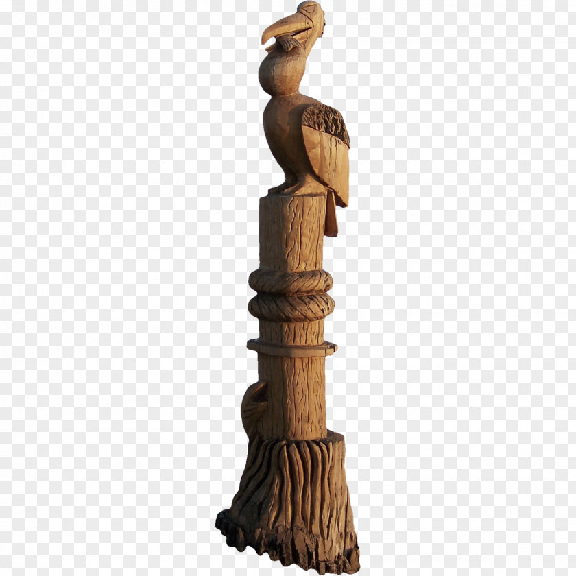 Bollard Statue Wood Carving PNG