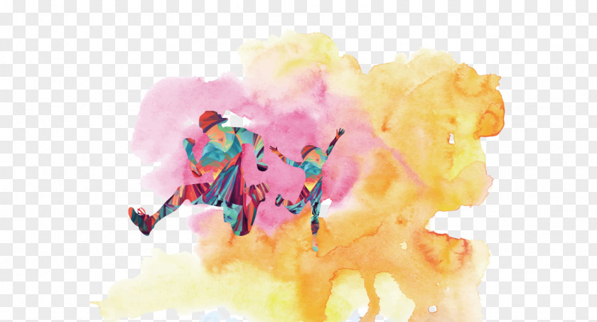 Colorful Run Wallpaper PNG