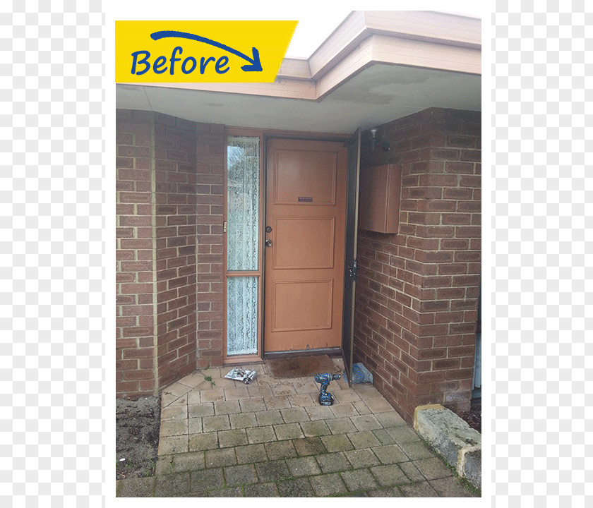 Brown Door Brick Property PNG