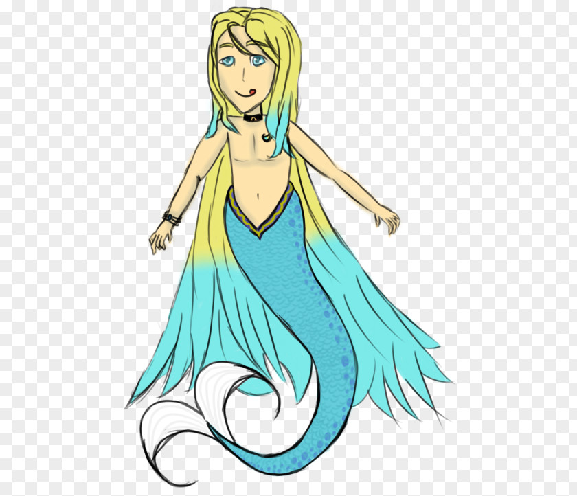 Mermaid Human Hair Color Line Art Clip PNG