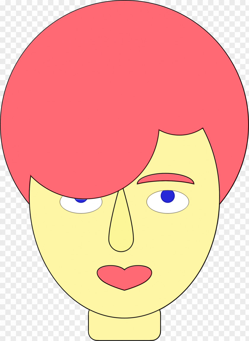 Forehead Chin Face Cheek Cartoon Nose Pink PNG