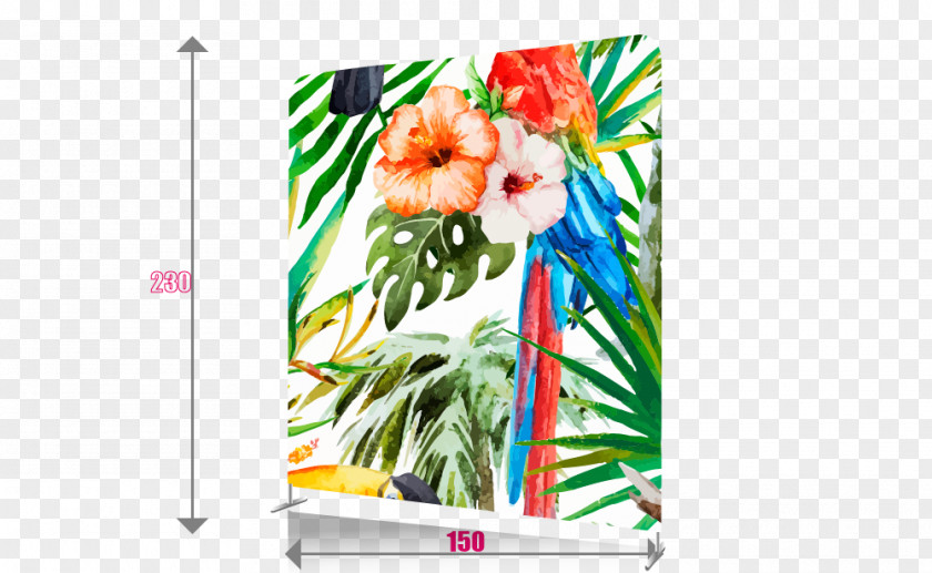 Rollup Banner Watercolor Painting Tropics PNG