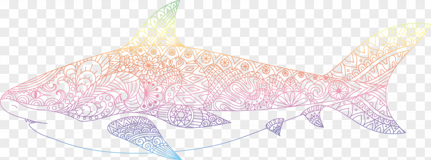 Vector Shark Material Fish Pattern PNG