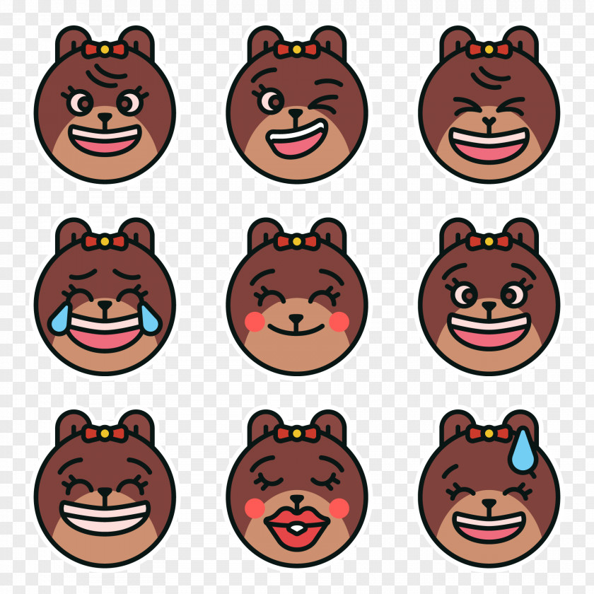 Bear Funny Face Vector Material Smile Clip Art PNG