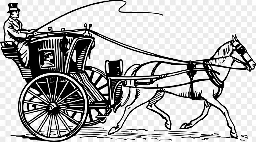 Dream Carriage Horse And Buggy Line Art Drawing PNG
