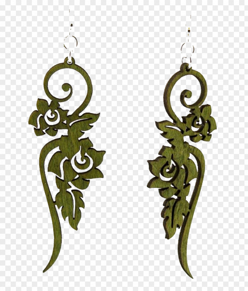 Long Flower Earring Jewellery Laser Cutting Wood Etsy PNG