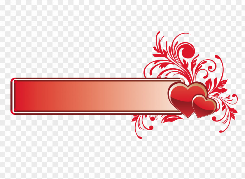 Red Vector Web Banner Valentine's Day Clip Art PNG