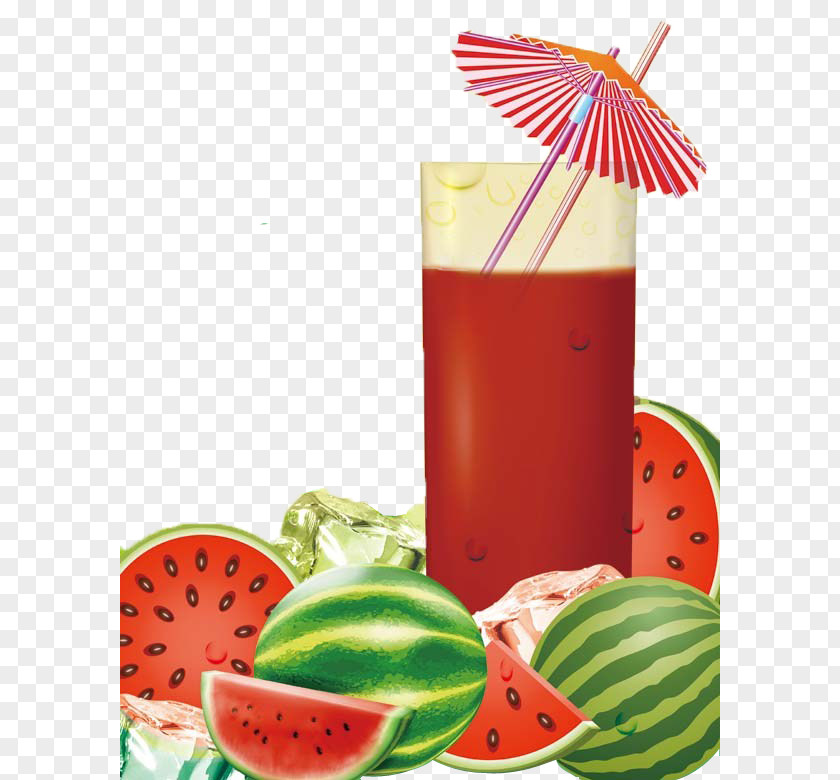 Summer Fresh Watermelon Juice Drink Tea Shop Poster Pomegranate Non-alcoholic Health Shake PNG