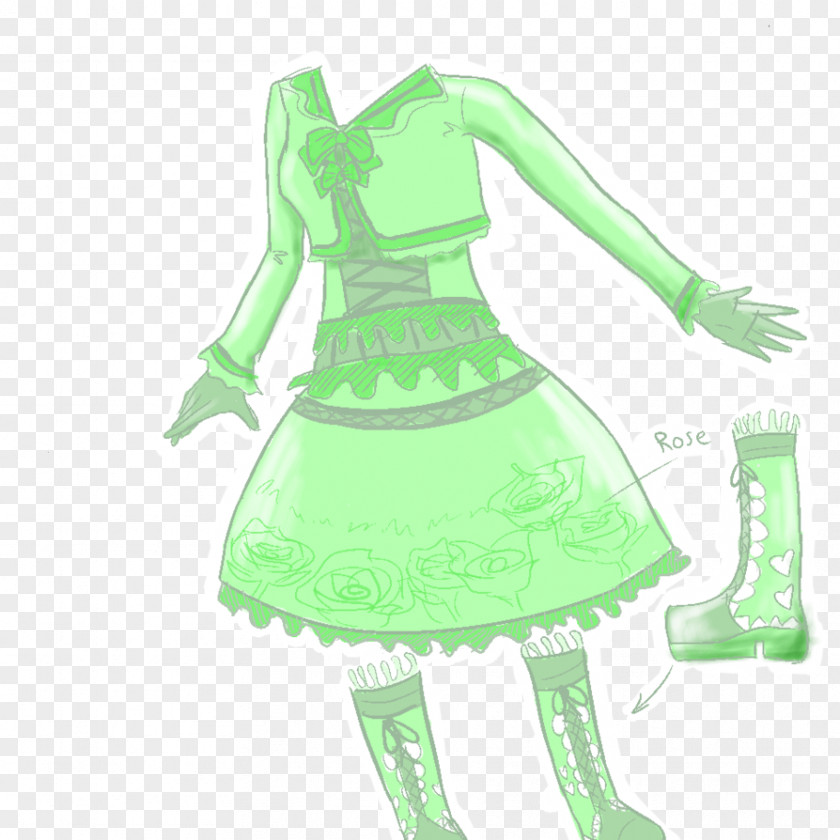 Dress Costume Design Green Character PNG