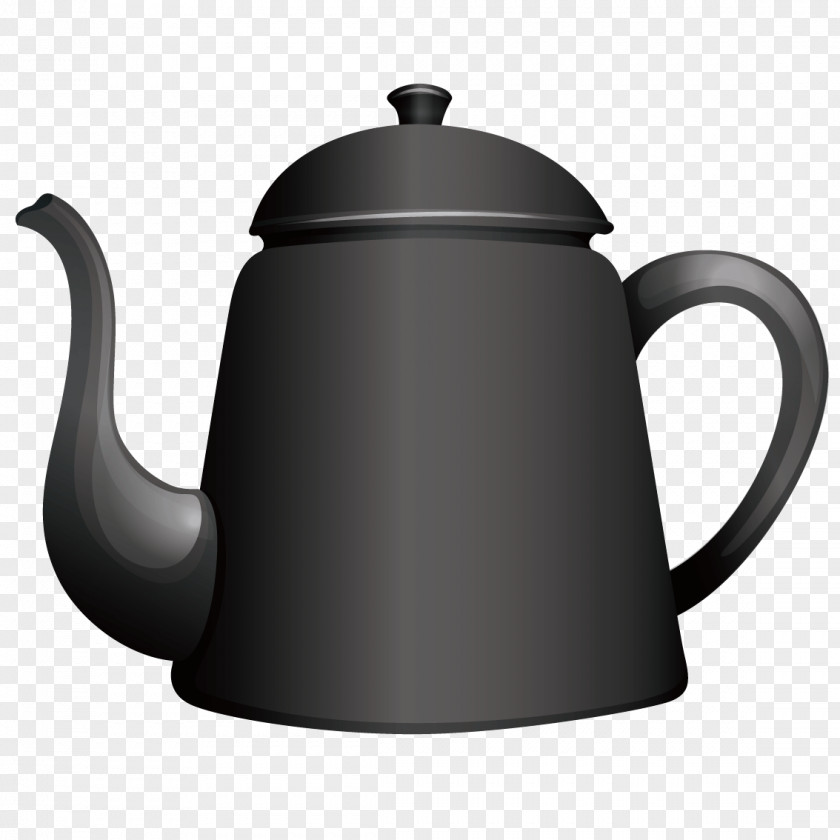 Cartoon Kettle Black Royalty-free Teapot Illustration PNG
