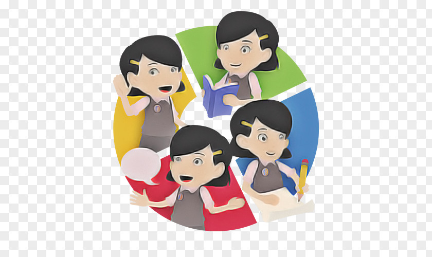 Gesture Animation Cartoon People Black Hair Fictional Character Team PNG
