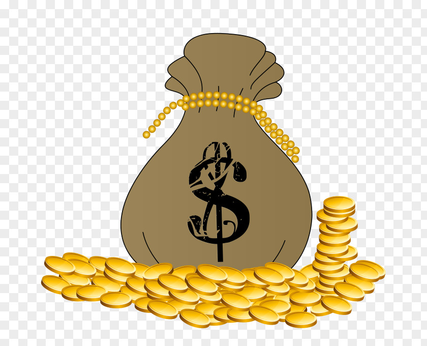 Gold Money Bag Coin Clip Art PNG