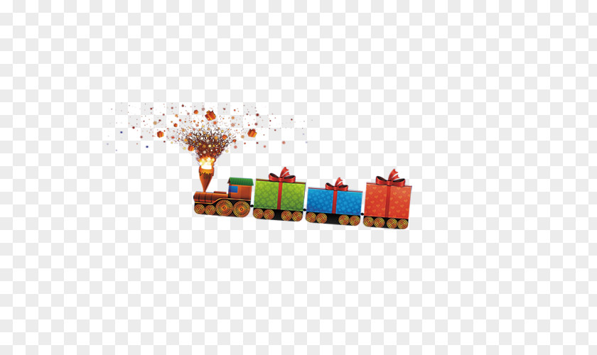 Train Christmas Gift PNG