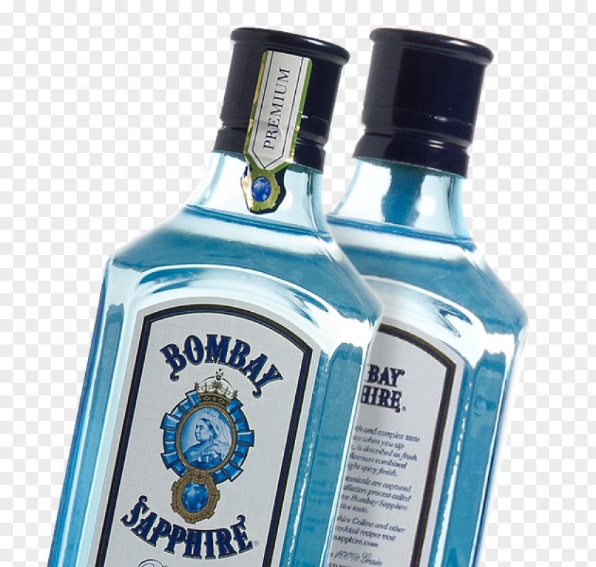 Glass Liqueur Gin Bottle Distillation Bombay Sapphire PNG