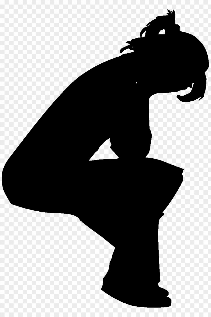 Lonely Silhouette Woman Crying Clip Art PNG