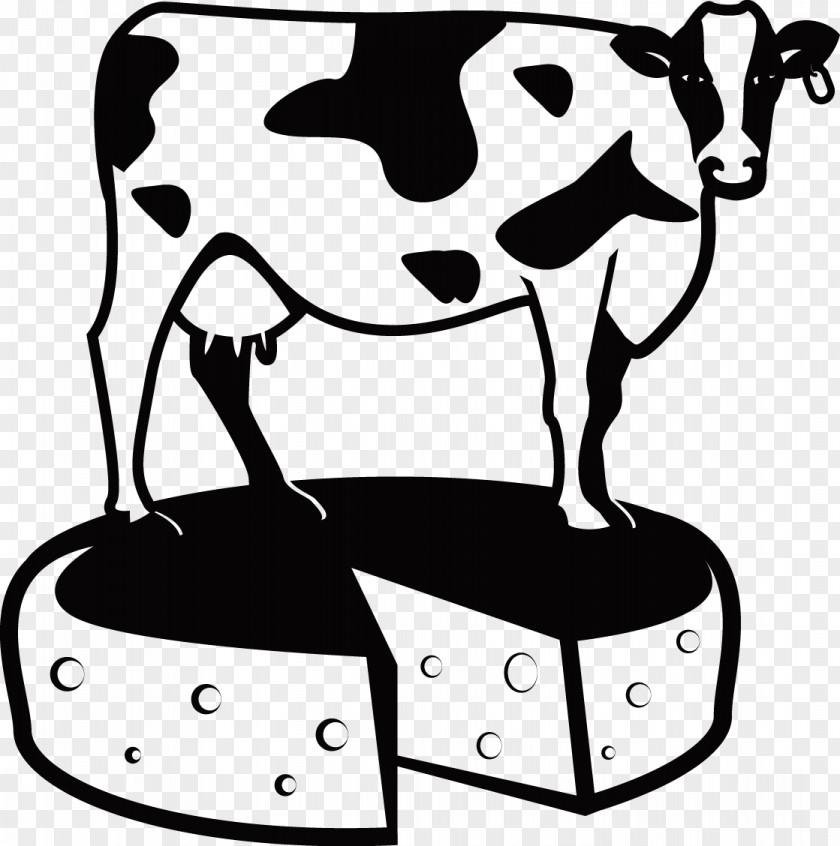 Vector Illustration Cows And Cow Cheese Dairy Cattle Milk PNG