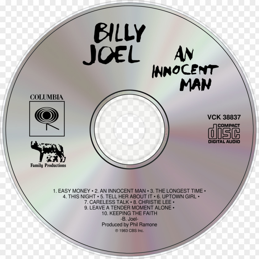 Billy Joel Compact Disc An Innocent Man Disk Image PNG