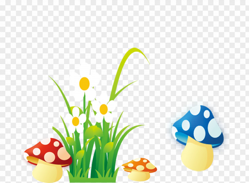 Cartoon Plants Mushroom Drawing Flower PNG