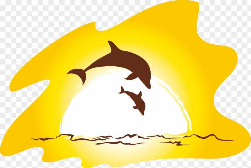Dolphin Sunset Beach Clip Art PNG