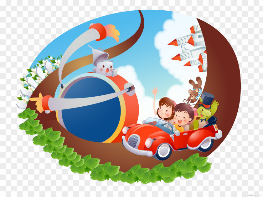 Driving Tour Child Cartoon Illustration PNG