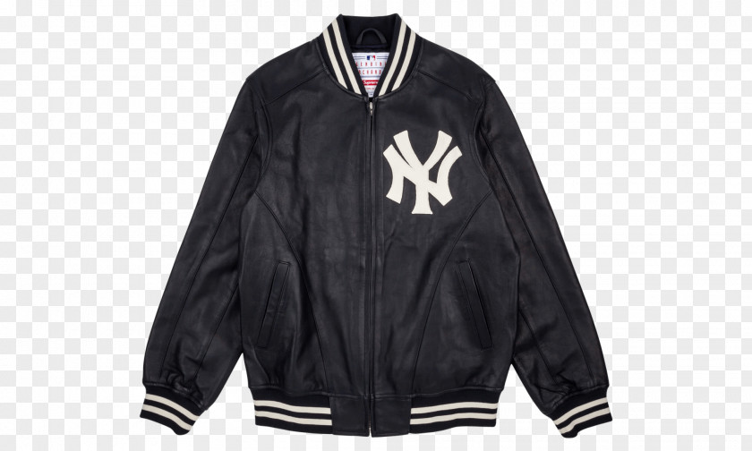 Leather Jacket 1988 New York Yankees Season Clubhouse MLB Black PNG
