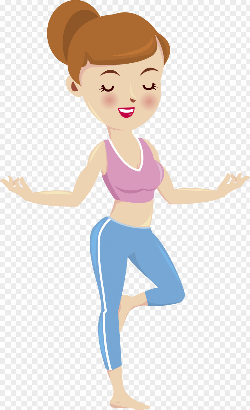 Beautiful Yoga Fitness Vector Illustration Picture Cartoon Centre PNG